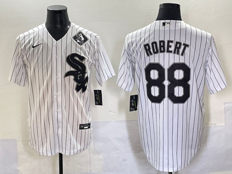 Men 2025 Chicago White Sox #88 Robert White Stripe Game Nike MLB Jersey style 7033->chicago white sox->MLB Jersey